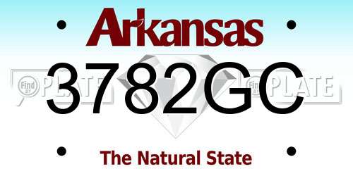 3782GC Arkansas License Plate