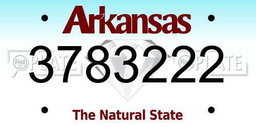 3783222 Arkansas License Plate