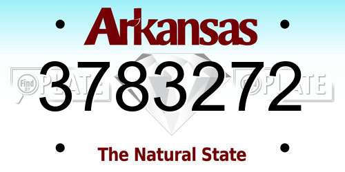 3783272 Arkansas License Plate