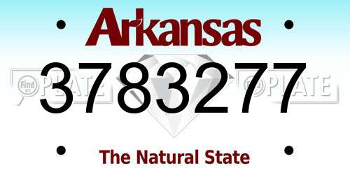 3783277 Arkansas License Plate