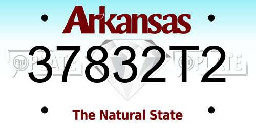 37832T2 Arkansas License Plate
