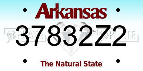 37832Z2 Arkansas License Plate