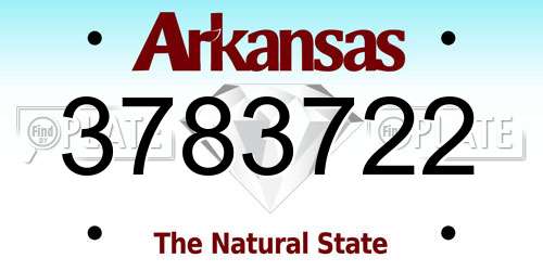 3783722 Arkansas License Plate