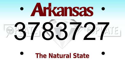 3783727 Arkansas License Plate