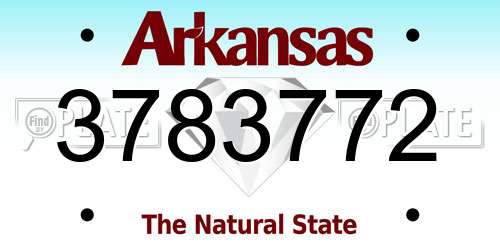 3783772 Arkansas License Plate