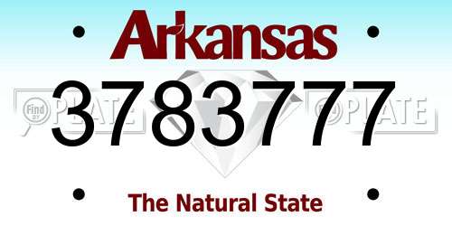 3783777 Arkansas License Plate