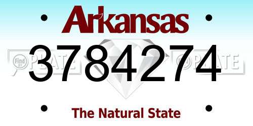 3784274 Arkansas License Plate
