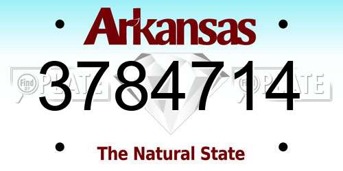 3784714 Arkansas License Plate