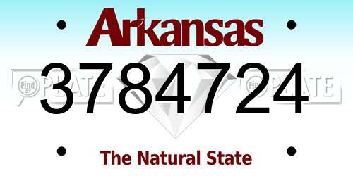 3784724 Arkansas License Plate