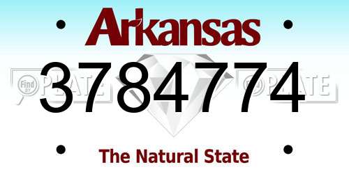 3784774 Arkansas License Plate