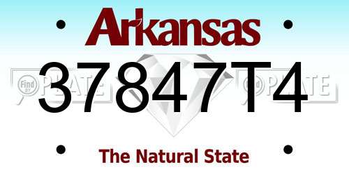 37847T4 Arkansas License Plate