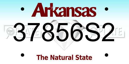 37856S2 Arkansas License Plate