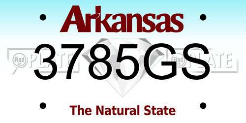 3785GS Arkansas License Plate