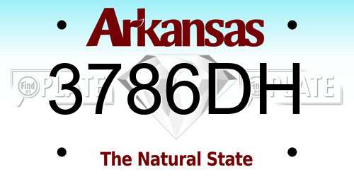 3786DH Arkansas License Plate