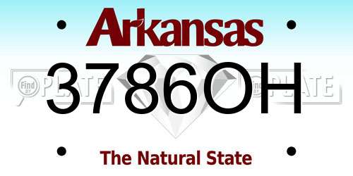 3786OH Arkansas License Plate