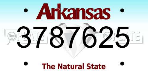 3787625 Arkansas License Plate