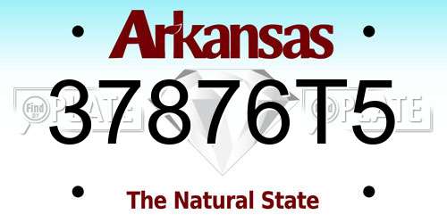 37876T5 Arkansas License Plate