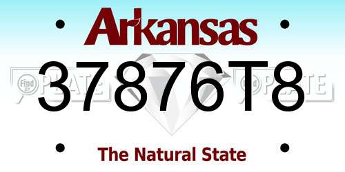 37876T8 Arkansas License Plate