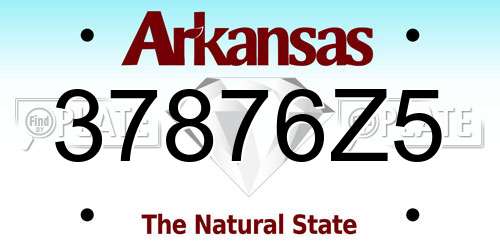 37876Z5 Arkansas License Plate