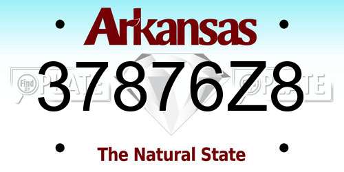 37876Z8 Arkansas License Plate