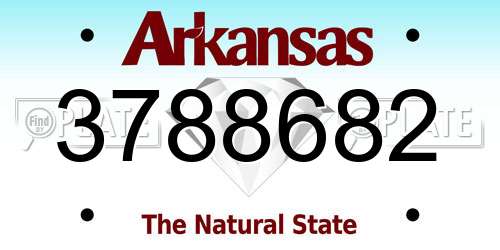 3788682 Arkansas License Plate