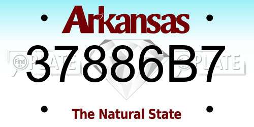 37886B7 Arkansas License Plate