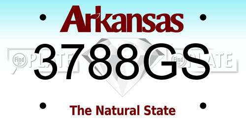 3788GS Arkansas License Plate