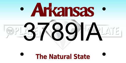 3789IA Arkansas License Plate