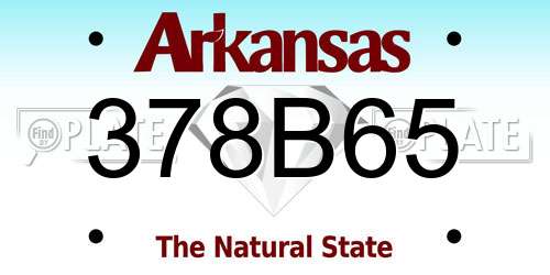 378B65 Arkansas License Plate