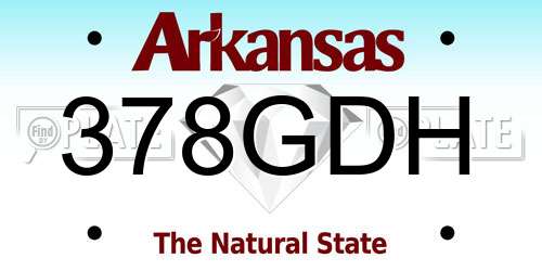 378GDH Arkansas License Plate