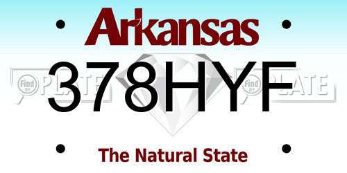 378HYF Arkansas License Plate