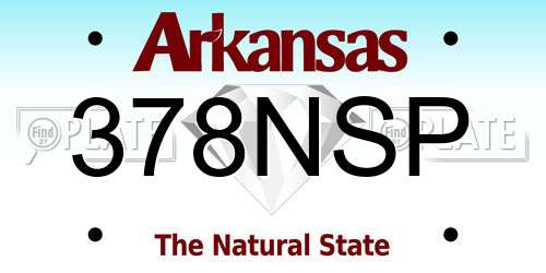 378NSP Arkansas License Plate