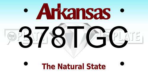 378TGC Arkansas License Plate