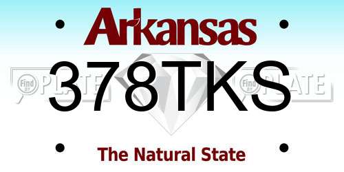 378TKS Arkansas License Plate