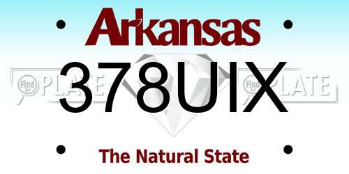 378UIX Arkansas License Plate
