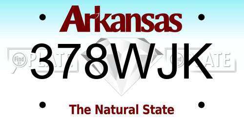 378WJK Arkansas License Plate
