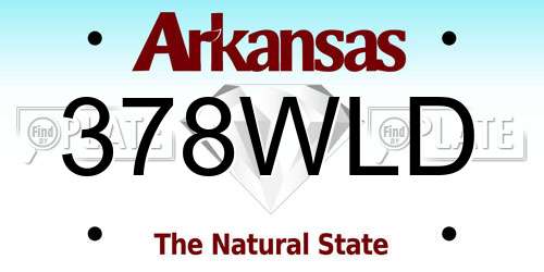 378WLD Arkansas License Plate