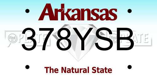378YSB Arkansas License Plate