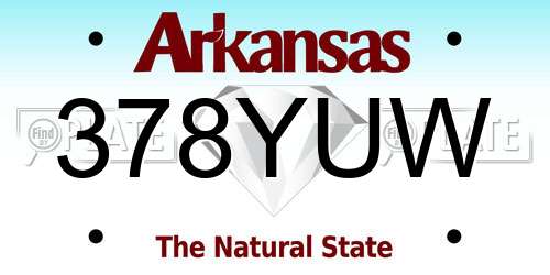 378YUW Arkansas License Plate