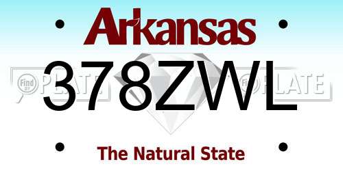 378ZWL Arkansas License Plate