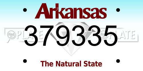 379335 Arkansas License Plate