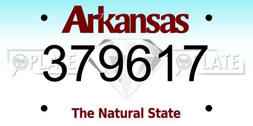 379617 Arkansas License Plate