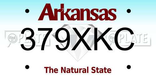 379XKC Arkansas License Plate