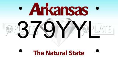 379YYL Arkansas License Plate