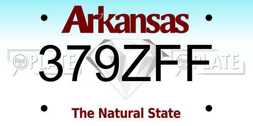 379ZFF Arkansas License Plate
