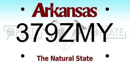 379ZMY Arkansas License Plate