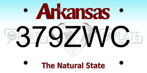 379ZWC Arkansas License Plate