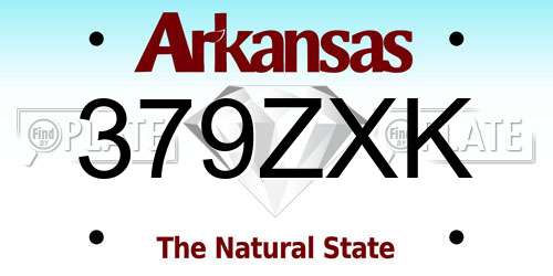 379ZXK Arkansas License Plate