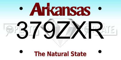 379ZXR Arkansas License Plate