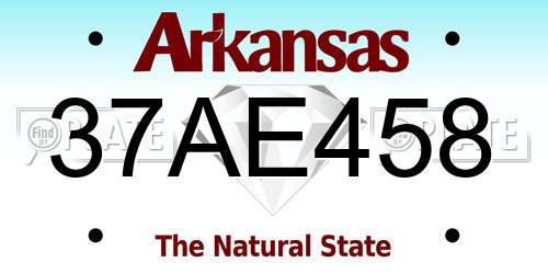 37AE458 Arkansas License Plate